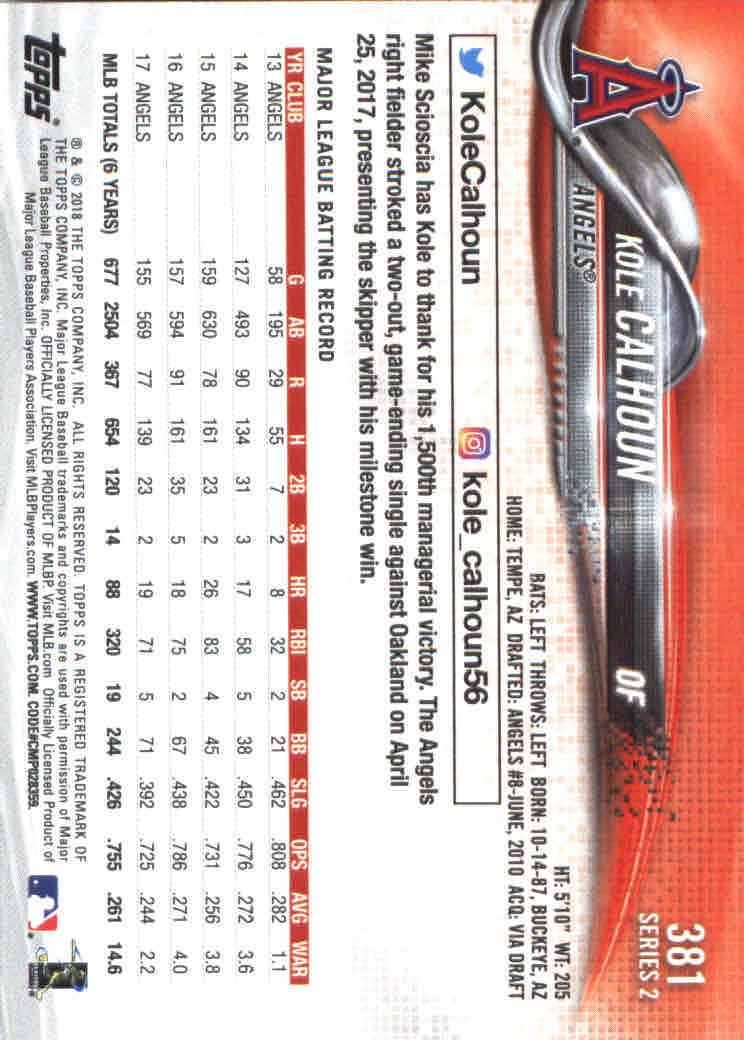 2018 Topps Series 2 Baseball Part 1 Main Set Card #351-#600 - Picture 63 of 487