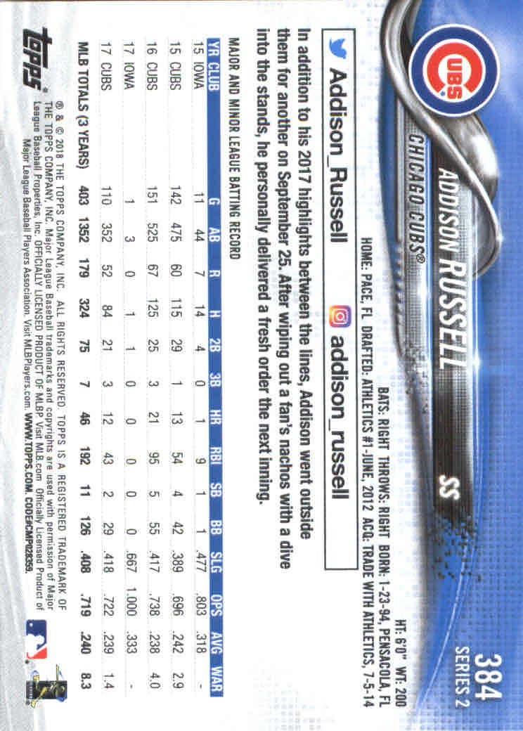 2018 Topps Series 2 Baseball Part 1 Main Set Card #351-#600 - Picture 69 of 487