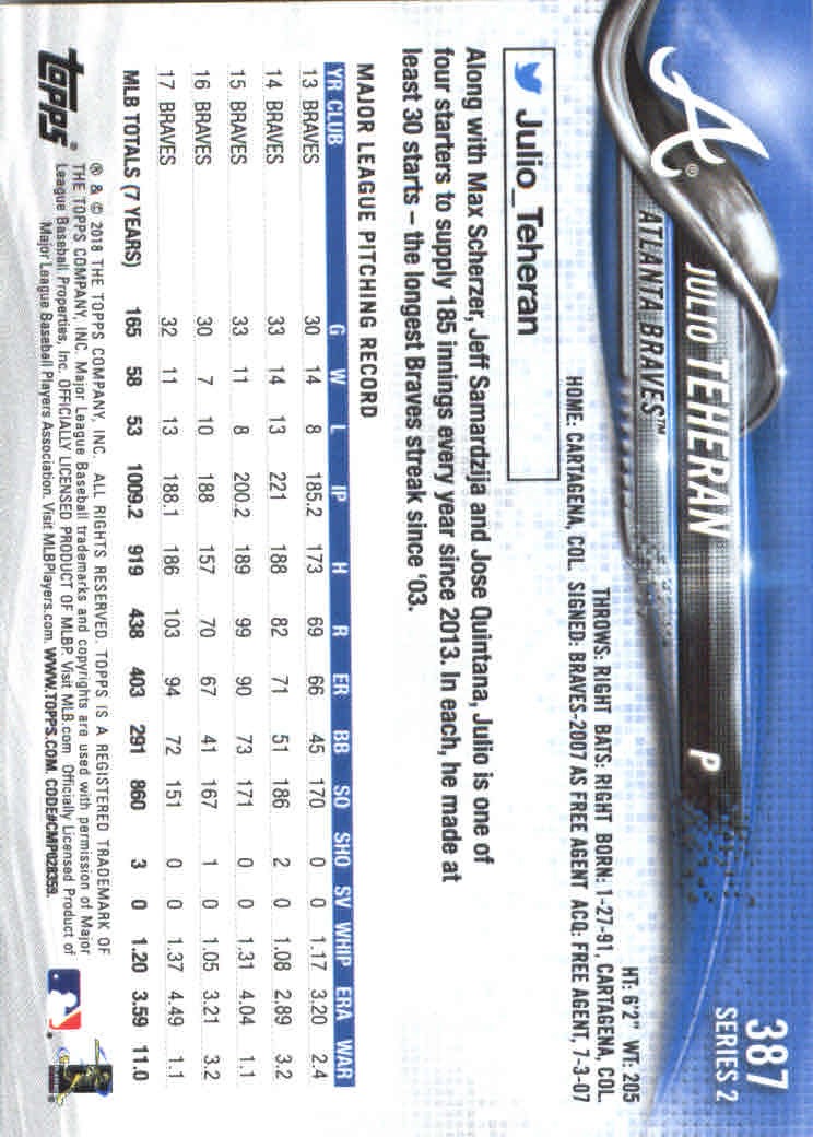 2018 Topps Series 2 Baseball Part 1 Main Set Card #351-#600 - Picture 75 of 487