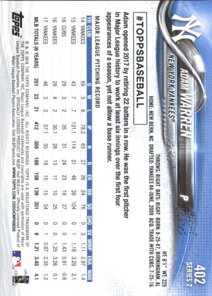 2018 Topps Series 2 Baseball Part 1 Main Set Card #351-#600 - Picture 105 of 487