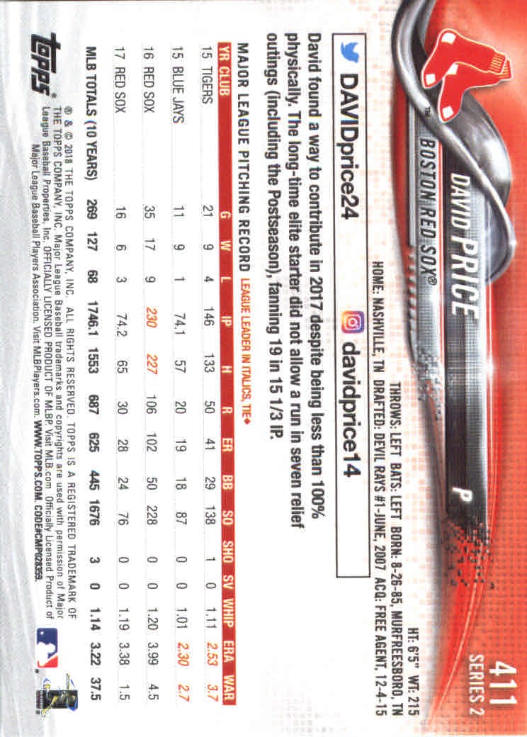 2018 Topps Series 2 Baseball Part 1 Main Set Card #351-#600 - Picture 123 of 487