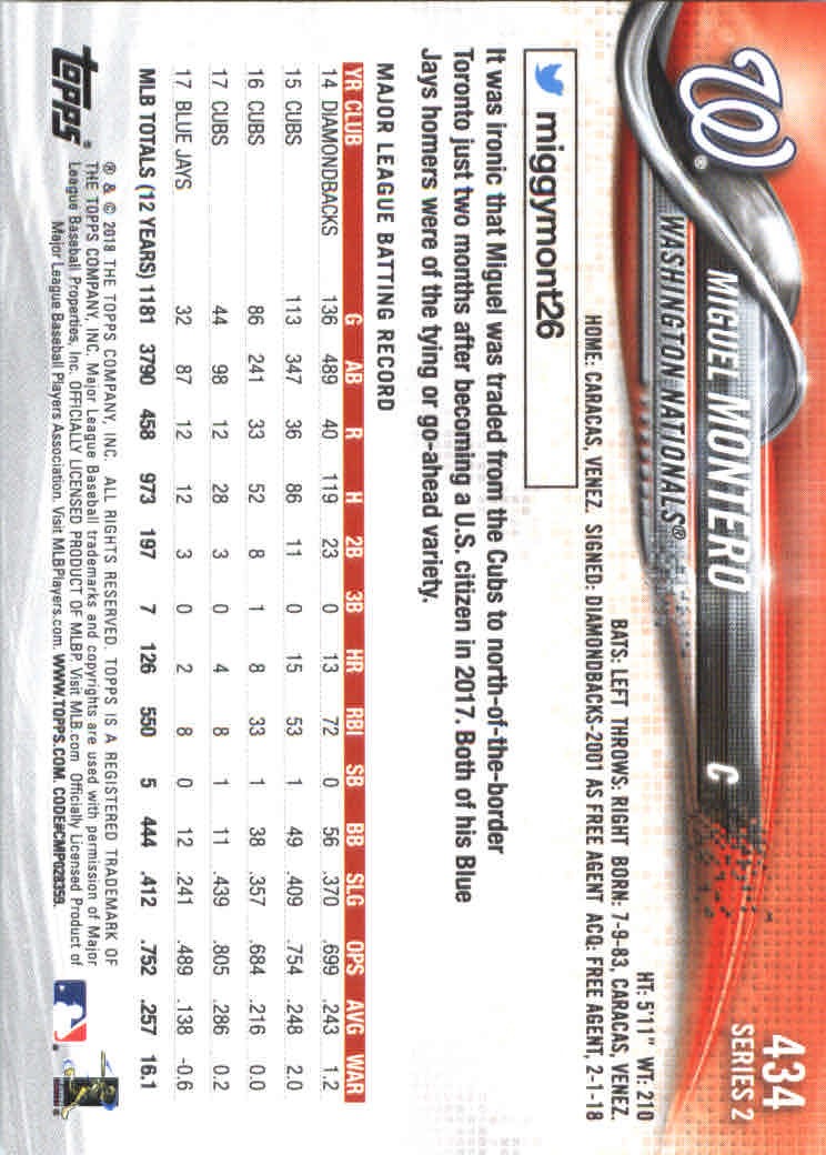 2018 Topps Series 2 Baseball Part 1 Main Set Card #351-#600 - Picture 165 of 487