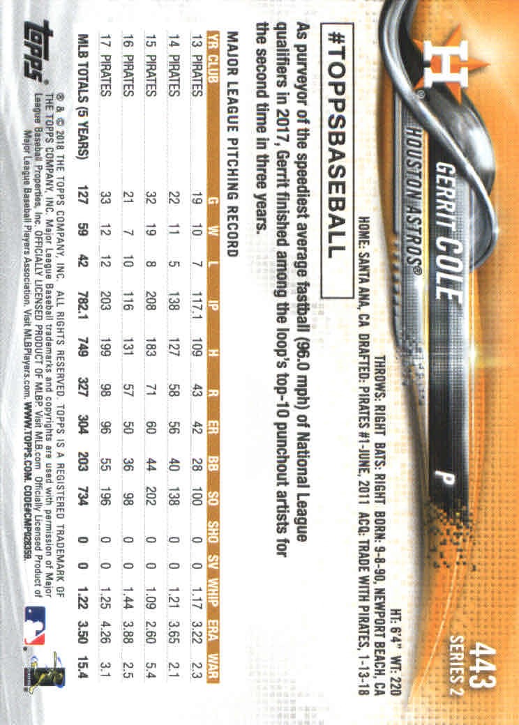 2018 Topps Series 2 Baseball Part 1 Main Set Card #351-#600 - Picture 183 of 487