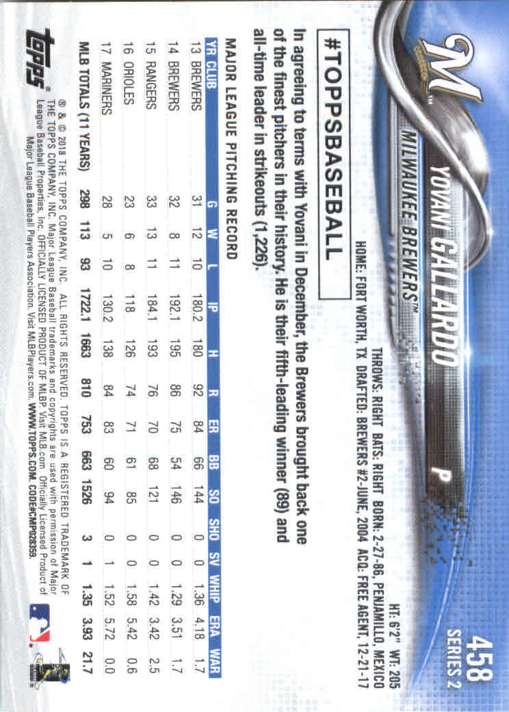 2018 Topps Series 2 Baseball Part 1 Main Set Card #351-#600 - Picture 213 of 487