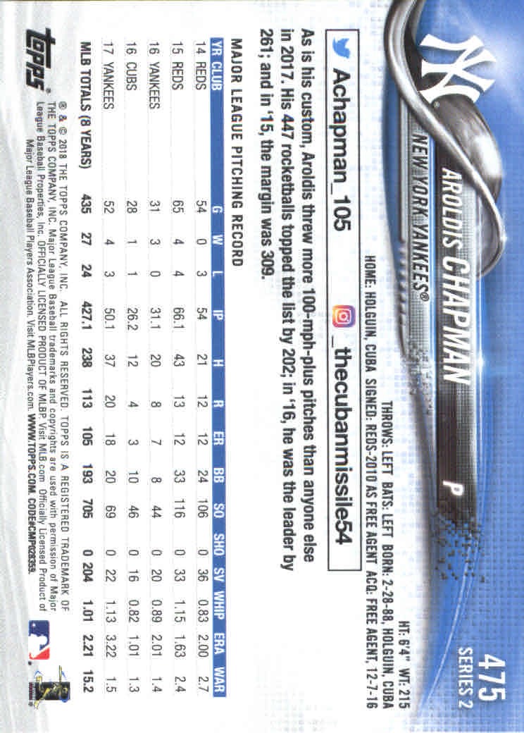 2018 Topps Series 2 Baseball Part 1 Main Set Card #351-#600 - Picture 247 of 487
