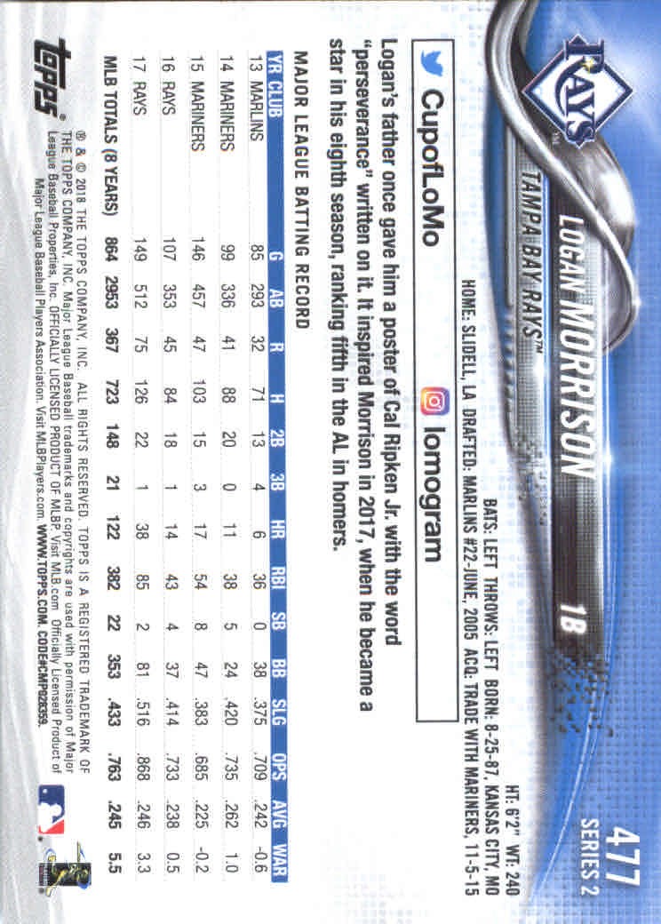 2018 Topps Series 2 Baseball Part 1 Main Set Card #351-#600 - Picture 251 of 487