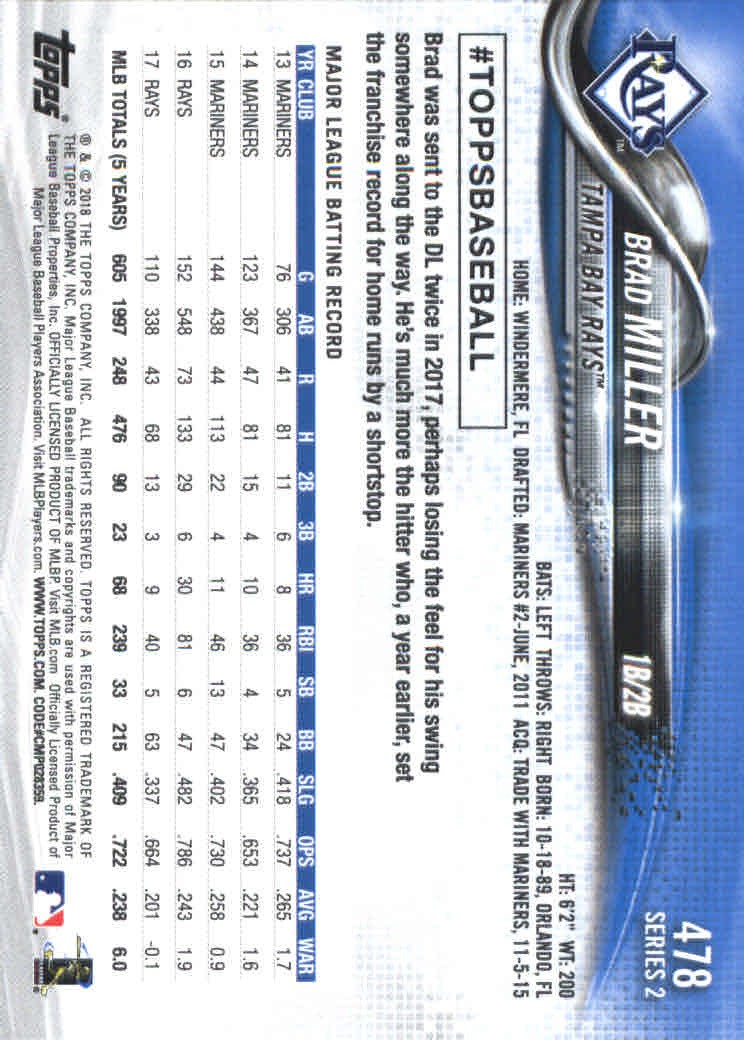 2018 Topps Series 2 Baseball Part 1 Main Set Card #351-#600 - Picture 253 of 487