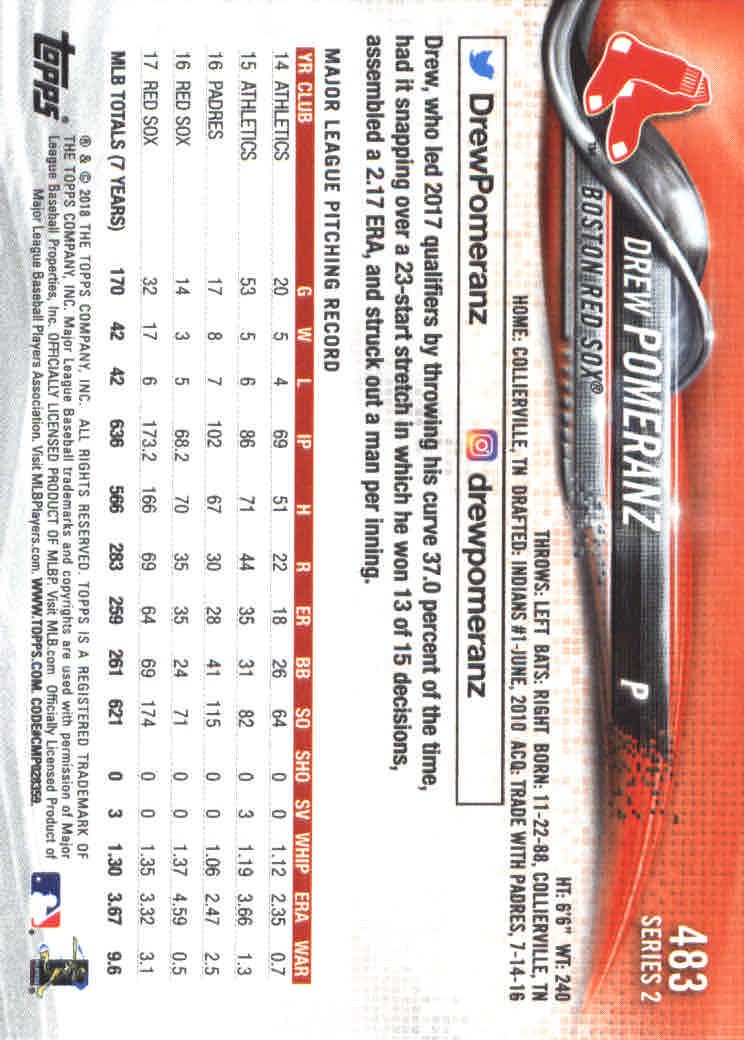 2018 Topps Series 2 Baseball Part 1 Main Set Card #351-#600 - Picture 263 of 487