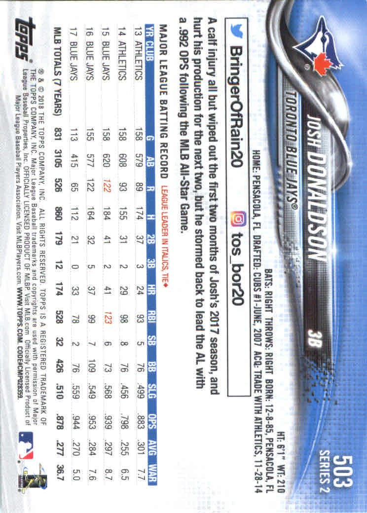 2018 Topps Series 2 Baseball Part 1 Main Set Card #351-#600 - Picture 297 of 487