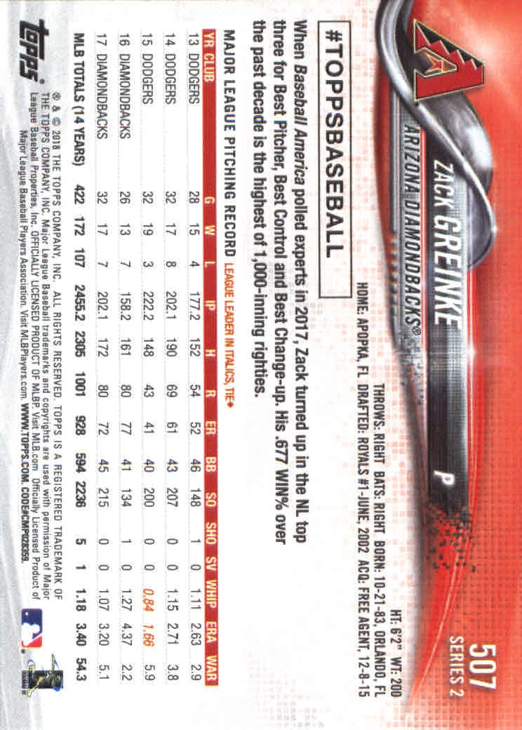 2018 Topps Series 2 Baseball Part 1 Main Set Card #351-#600 - Picture 305 of 487