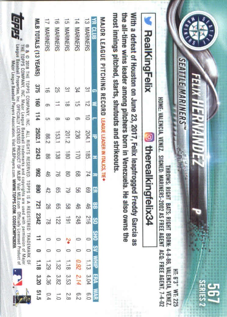 2018 Topps Series 2 Baseball Part 1 Main Set Card #351-#600 - Picture 421 of 487