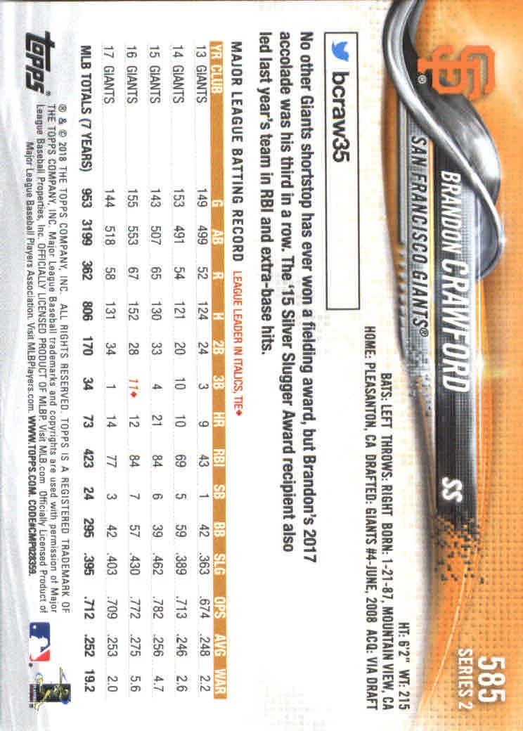 2018 Topps Series 2 Baseball Part 1 Main Set Card #351-#600 - Picture 457 of 487
