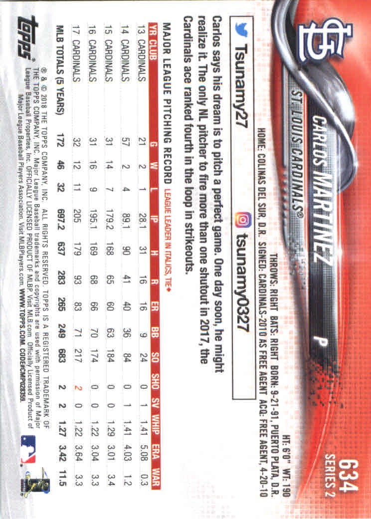 2018 Topps Series 2 Baseball Part 2 Main Set Card #601-#700 - Picture 69 of 187