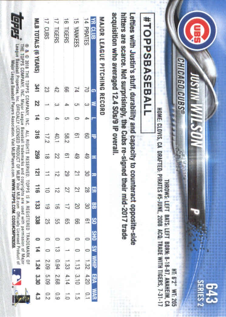 2018 Topps Series 2 Baseball Part 2 Main Set Card #601-#700 - Picture 87 of 187