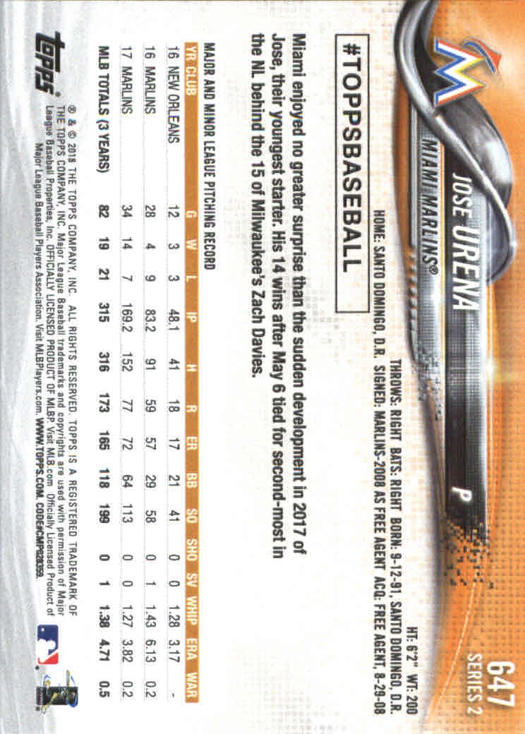 2018 Topps Series 2 Baseball Part 2 Main Set Card #601-#700 - Picture 95 of 187