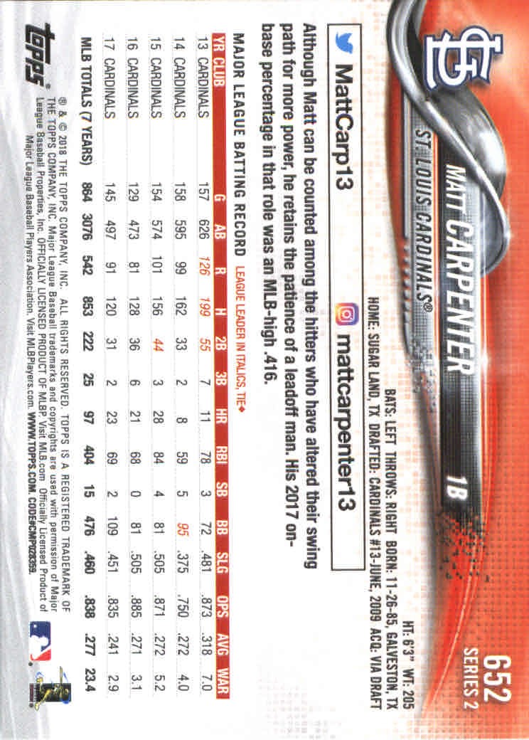 2018 Topps Series 2 Baseball Part 2 Main Set Card #601-#700 - Picture 105 of 187