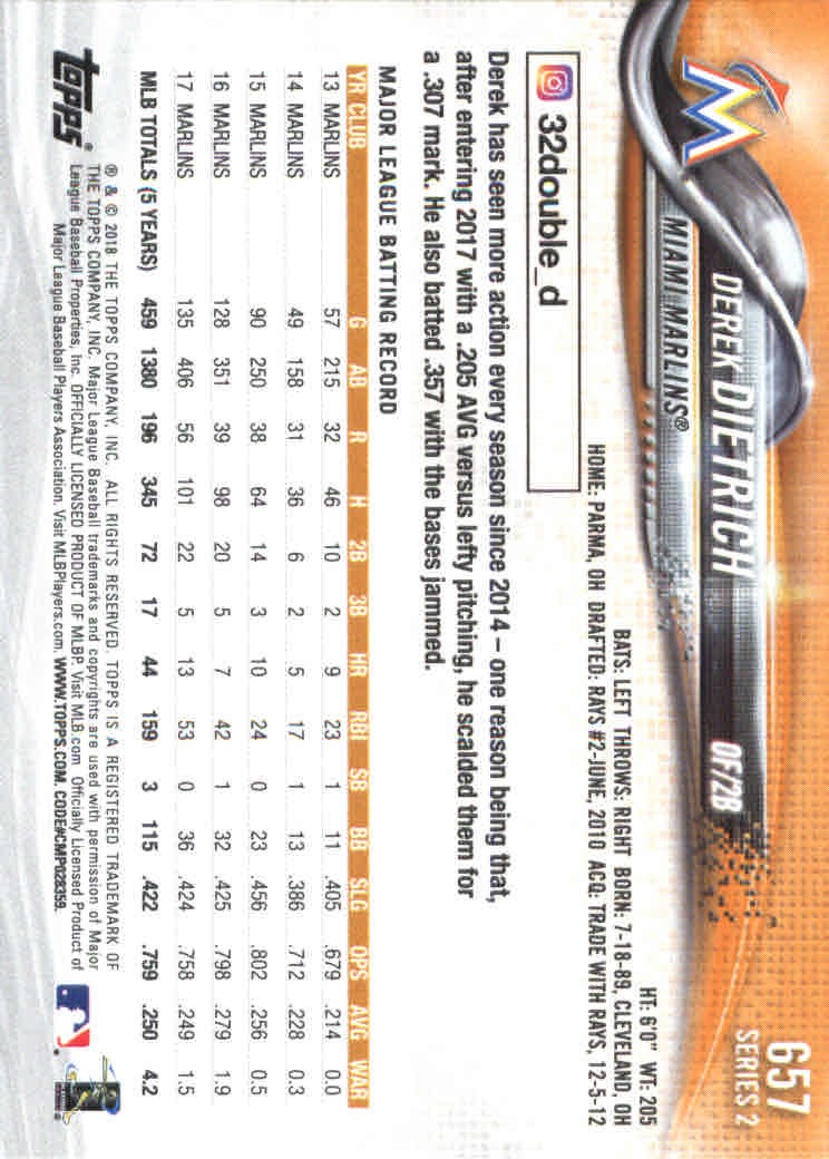 2018 Topps Series 2 Baseball Part 2 Main Set Card #601-#700 - Picture 115 of 187