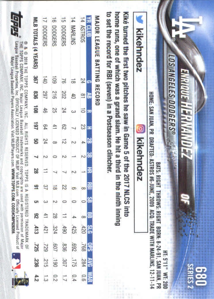 2018 Topps Series 2 Baseball Part 2 Main Set Card #601-#700 - Picture 157 of 187