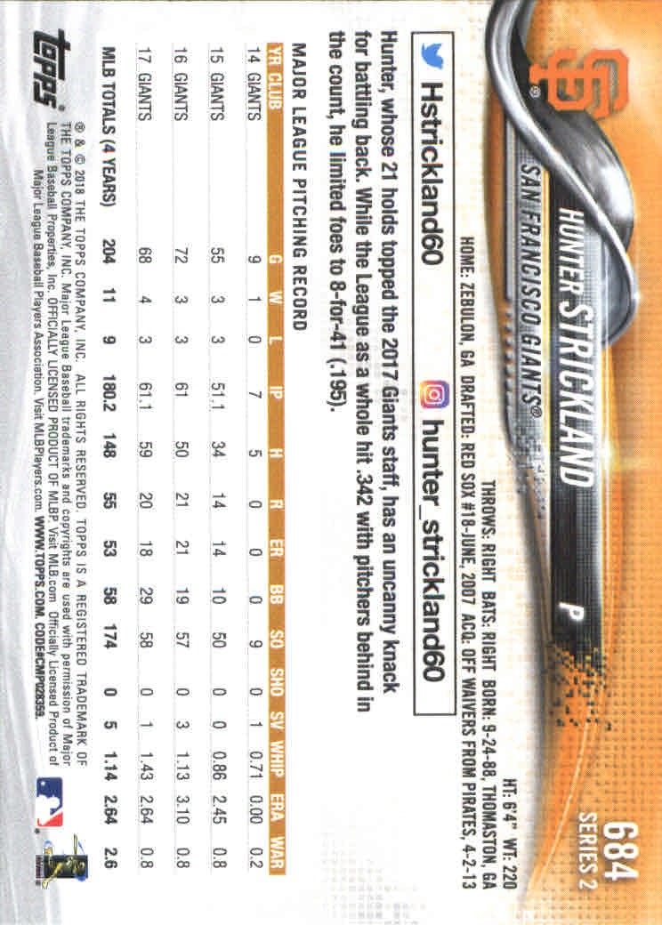 2018 Topps Series 2 Baseball Part 2 Main Set Card #601-#700 - Picture 165 of 187