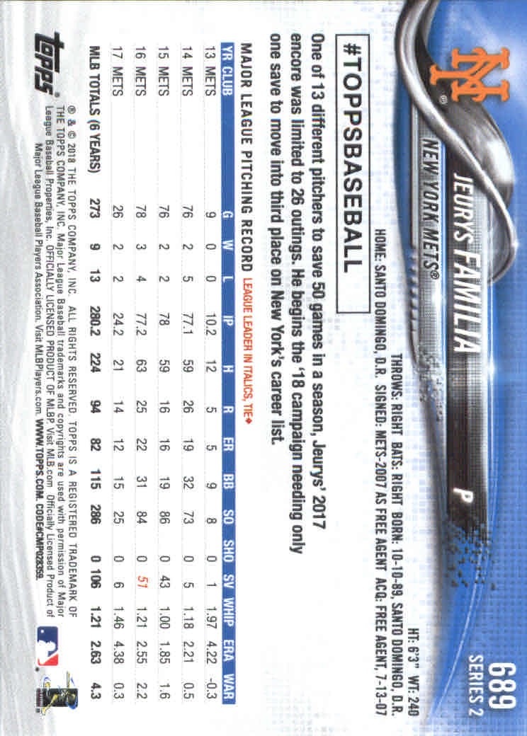 2018 Topps Series 2 Baseball Part 2 Main Set Card #601-#700 - Picture 171 of 187