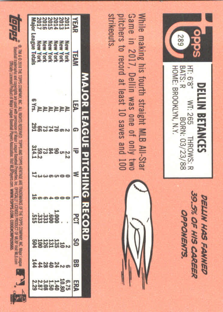 2018 Topps Heritage Baseball Part 2 Main Set Card #251-500 - Picture 75 of 287