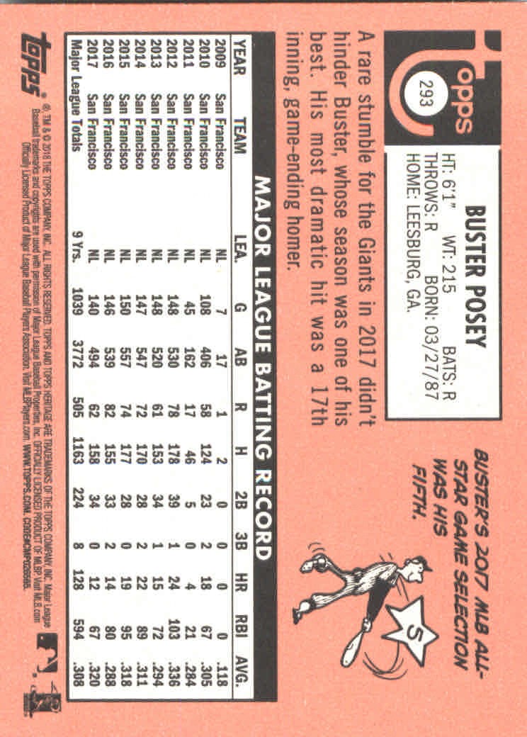 2018 Topps Heritage Baseball Part 2 Main Set Card #251-500 - Picture 83 of 287