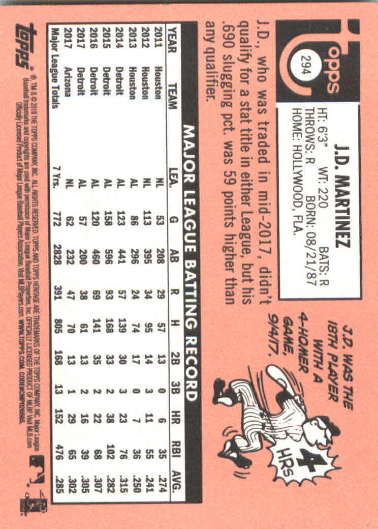 2018 Topps Heritage Baseball Part 2 Main Set Card #251-500 - Picture 85 of 287