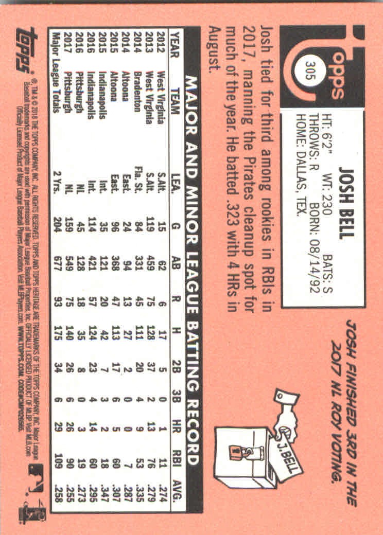 2018 Topps Heritage Baseball Part 2 Main Set Card #251-500 - Picture 104 of 287