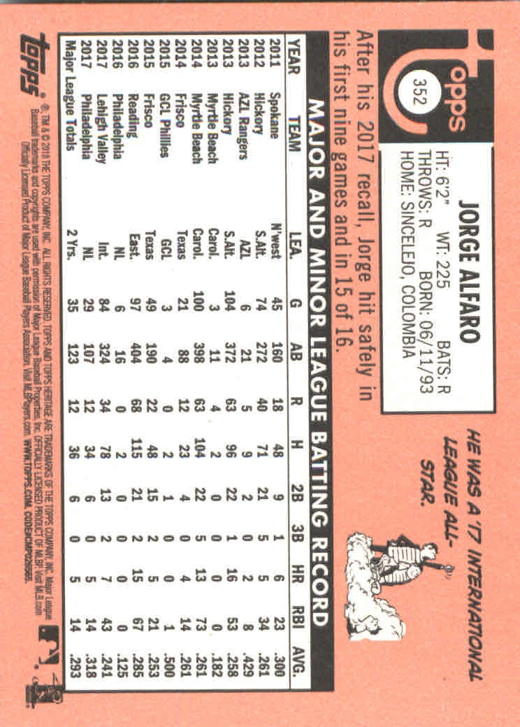 2018 Topps Heritage Baseball Part 2 Main Set Card #251-500 - Picture 191 of 287