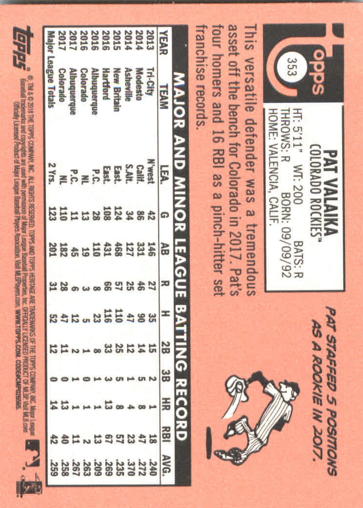 2018 Topps Heritage Baseball Part 2 Main Set Card #251-500 - Picture 193 of 287