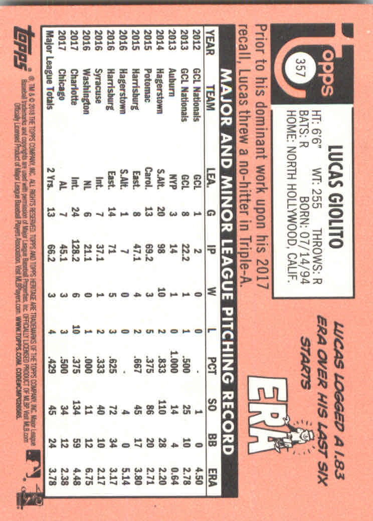 2018 Topps Heritage Baseball Part 2 Main Set Card #251-500 - Picture 201 of 287
