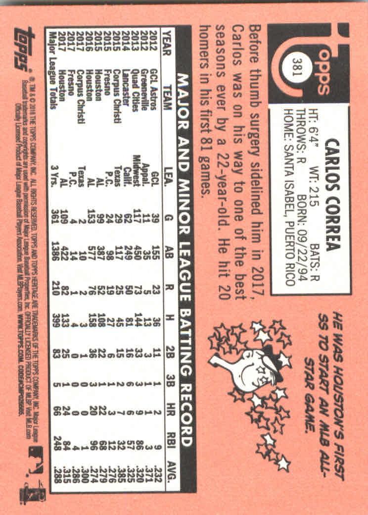 2018 Topps Heritage Baseball Part 2 Main Set Card #251-500 - Picture 249 of 287