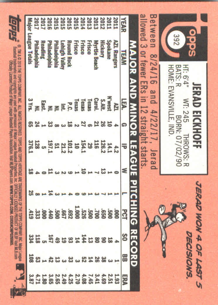 2018 Topps Heritage Baseball Part 2 Main Set Card #251-500 - Picture 271 of 287