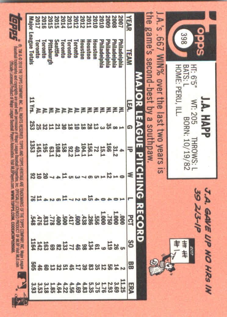 2018 Topps Heritage Baseball Part 2 Main Set Card #251-500 - Picture 283 of 287