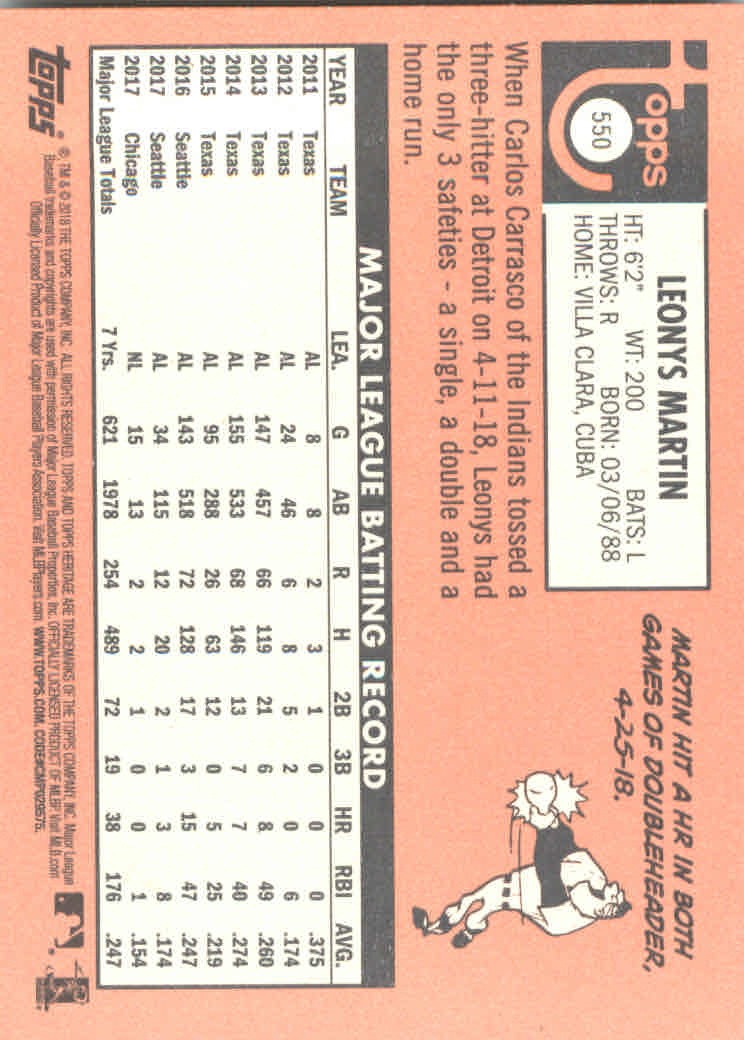 2018 Topps Heritage High Series Baseball Part 1 Main Set Cards #501 to #725 - Picture 97 of 435