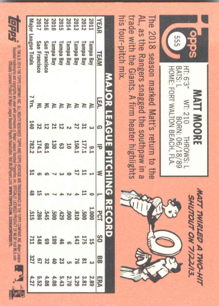 2018 Topps Heritage High Series Baseball Part 1 Main Set Cards #501 to #725 - Picture 107 of 435