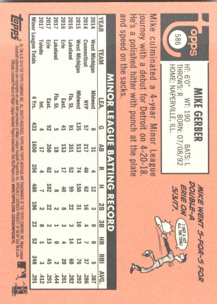 2018 Topps Heritage High Series Baseball Part 1 Main Set Cards #501 to #725 - Picture 165 of 435