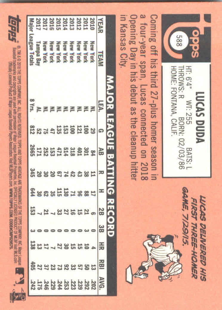 2018 Topps Heritage High Series Baseball Part 1 Main Set Cards #501 to #725 - Picture 169 of 435