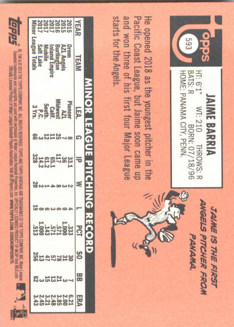 2018 Topps Heritage High Series Baseball Part 1 Main Set Cards #501 to #725 - Picture 179 of 435