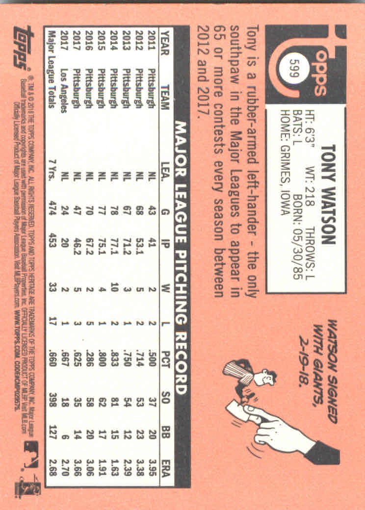 2018 Topps Heritage High Series Baseball Part 1 Main Set Cards #501 to #725 - Picture 191 of 435