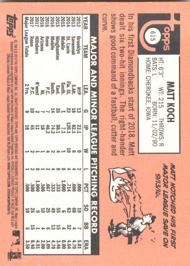 2018 Topps Heritage High Series Baseball Part 1 Main Set Cards #501 to #725 - Picture 221 of 435