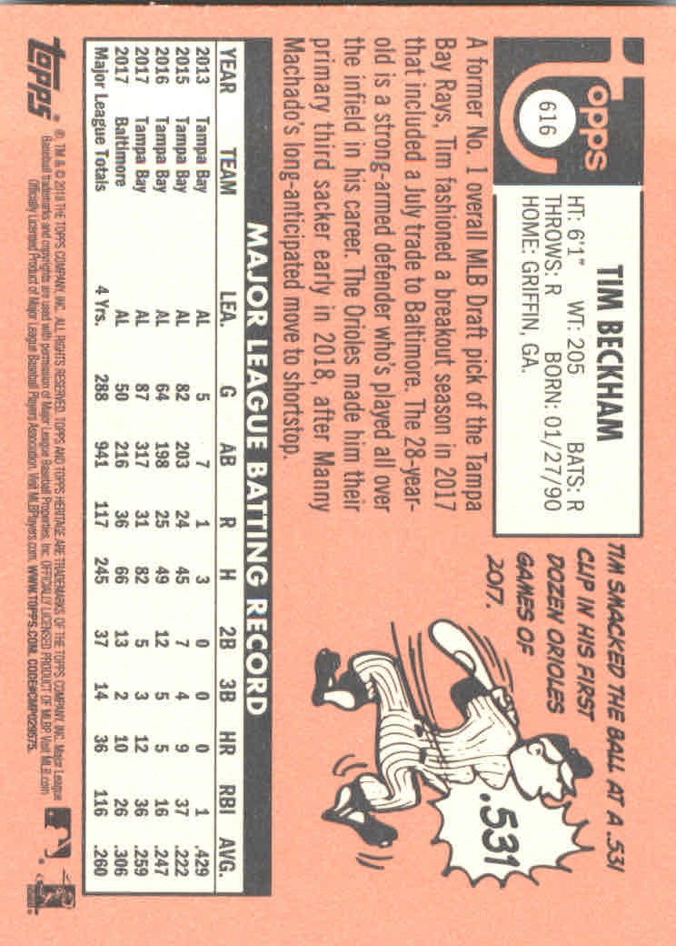 2018 Topps Heritage High Series Baseball Part 1 Main Set Cards #501 to #725 - Picture 223 of 435