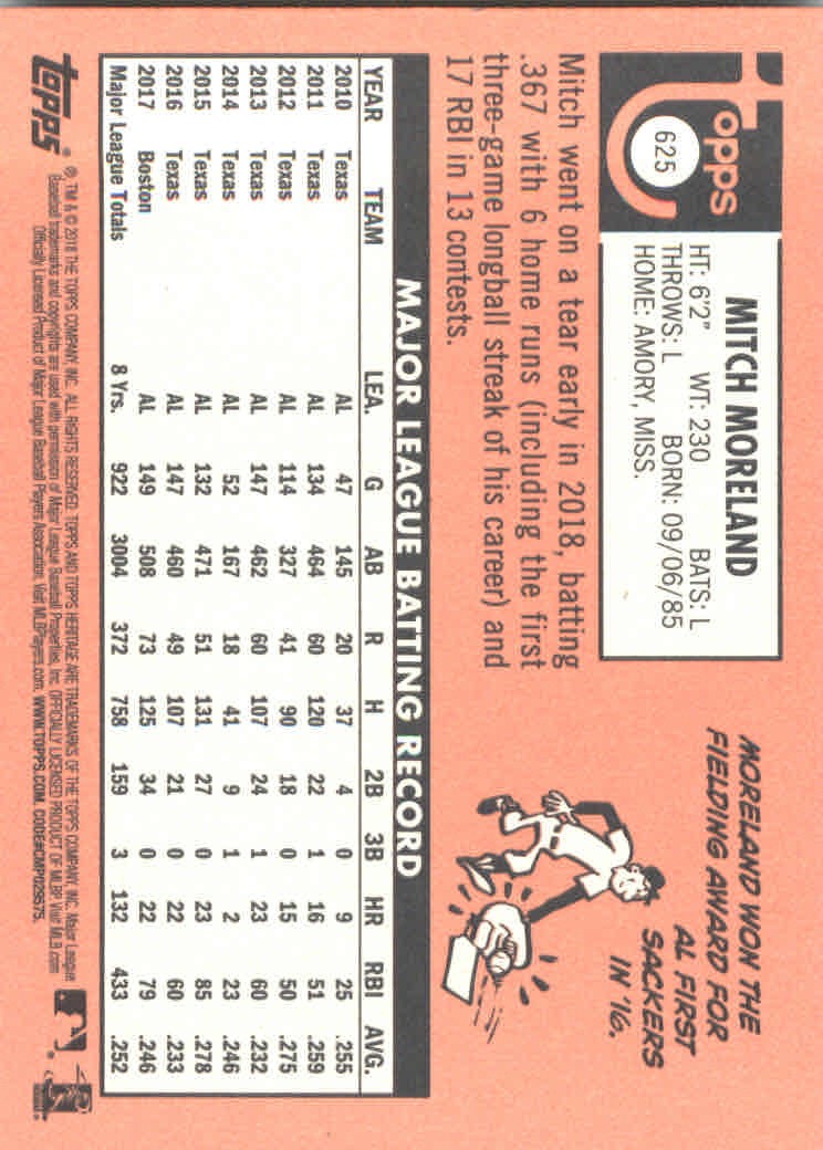 2018 Topps Heritage High Series Baseball Part 1 Main Set Cards #501 to #725 - Picture 241 of 435