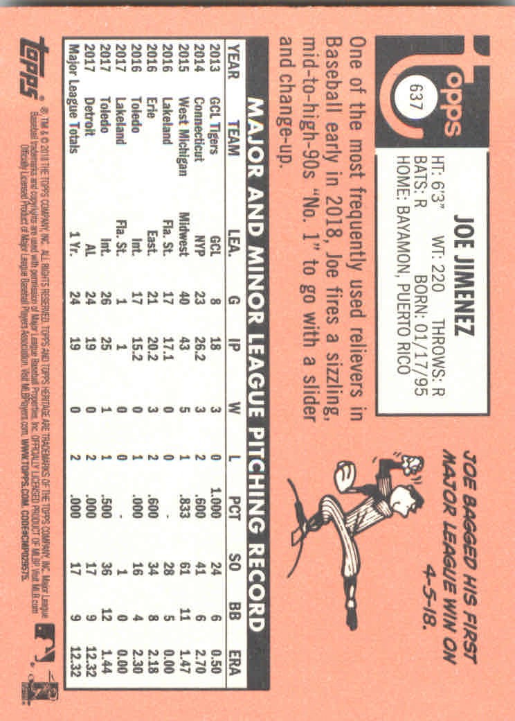 2018 Topps Heritage High Series Baseball Part 1 Main Set Cards #501 to #725 - Picture 265 of 435