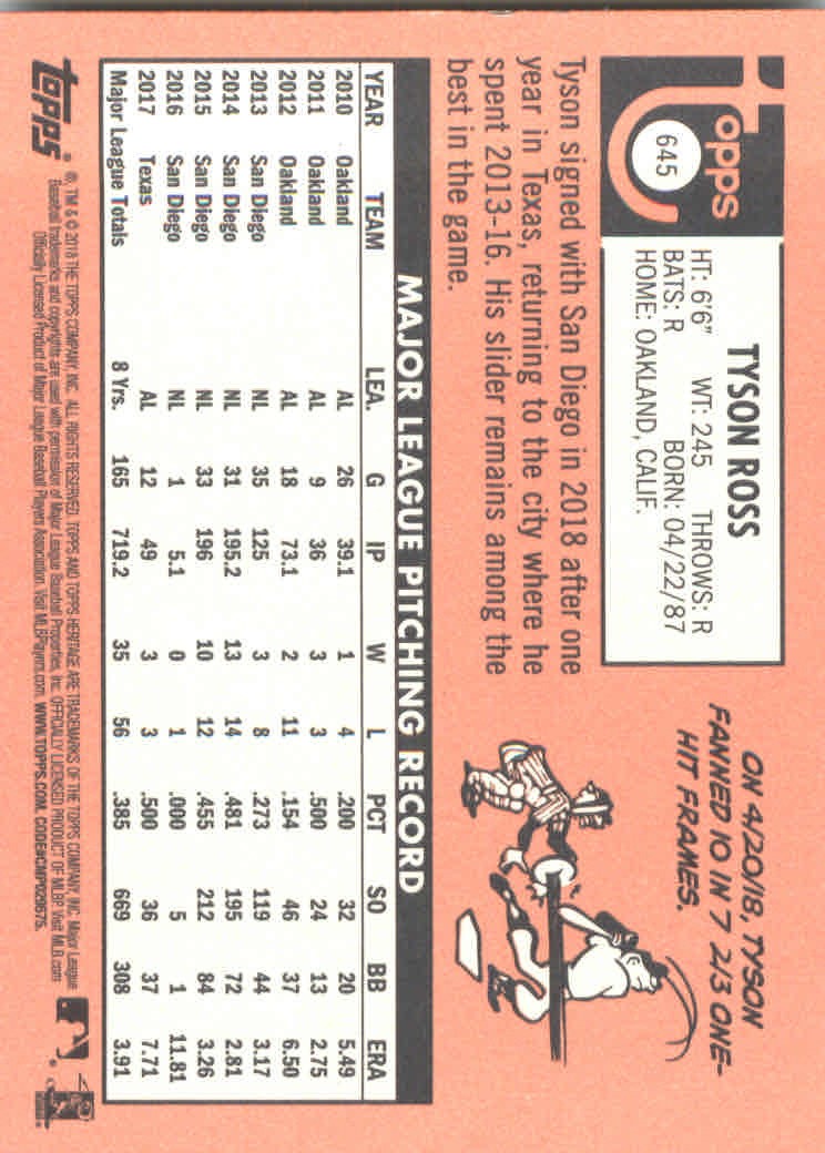 2018 Topps Heritage High Series Baseball Part 1 Main Set Cards #501 to #725 - Picture 279 of 435