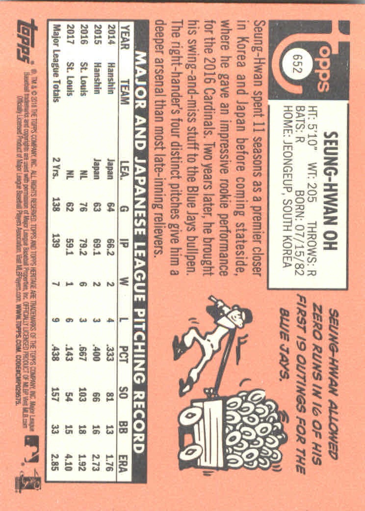 2018 Topps Heritage High Series Baseball Part 1 Main Set Cards #501 to #725 - Picture 293 of 435