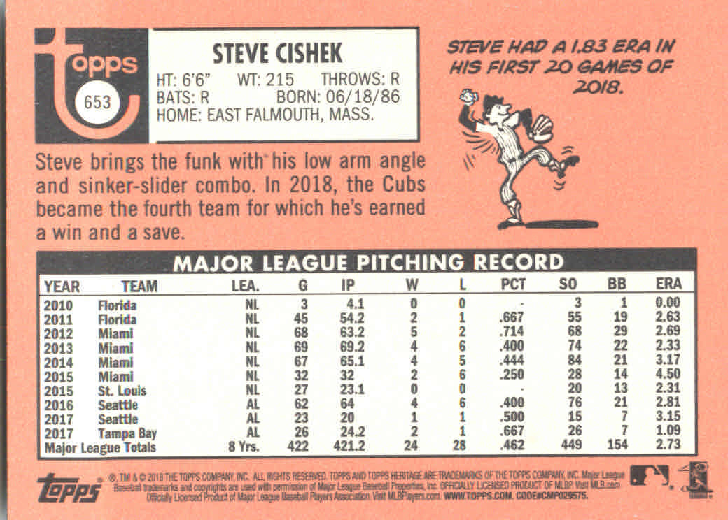 2018 Topps Heritage High Series Baseball Part 1 Main Set Cards #501 to #725 - Picture 295 of 435
