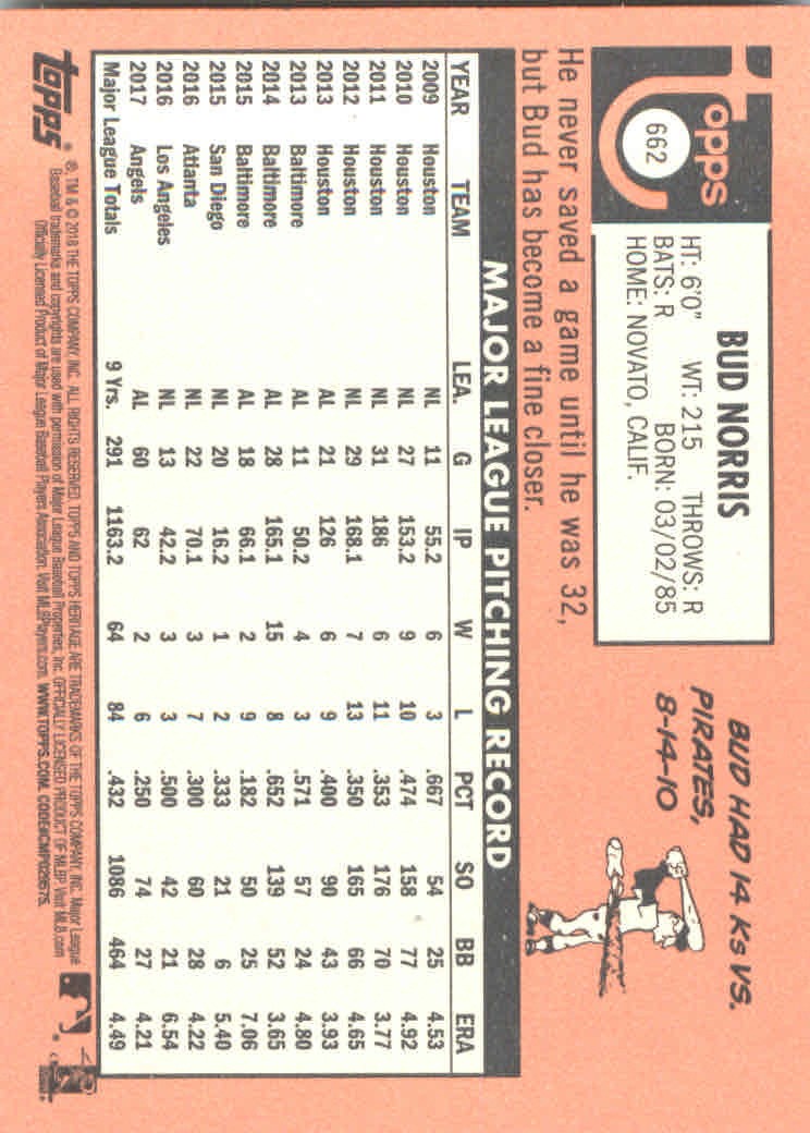 2018 Topps Heritage High Series Baseball Part 1 Main Set Cards #501 to #725 - Picture 313 of 435