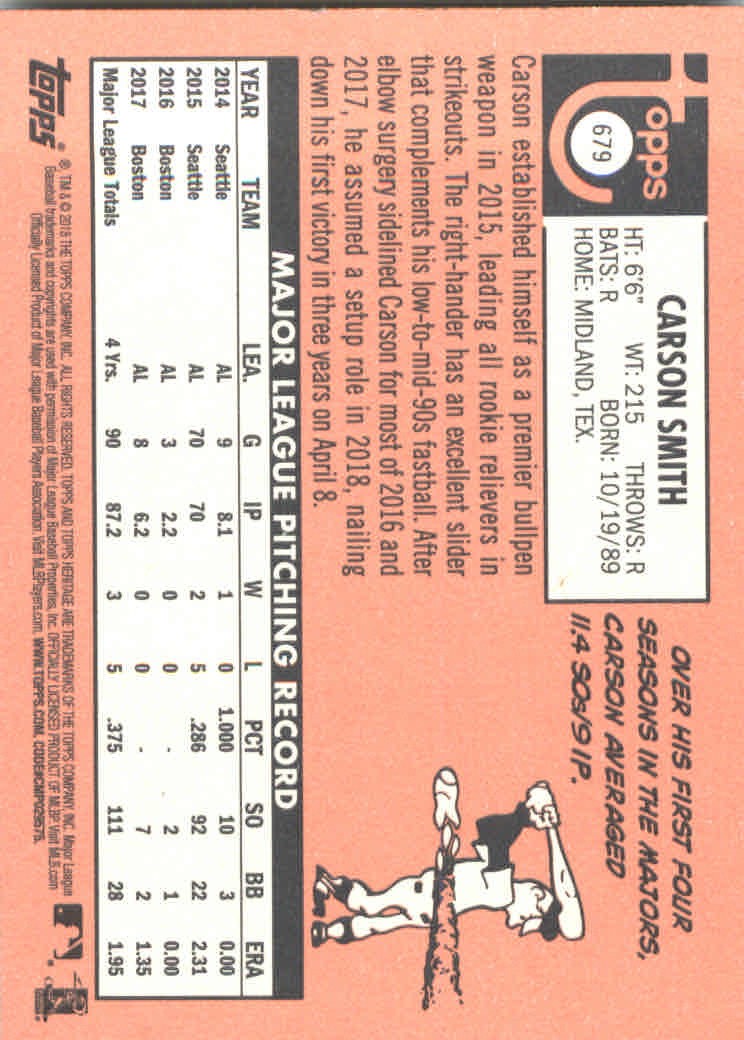 2018 Topps Heritage High Series Baseball Part 1 Main Set Cards #501 to #725 - Picture 347 of 435