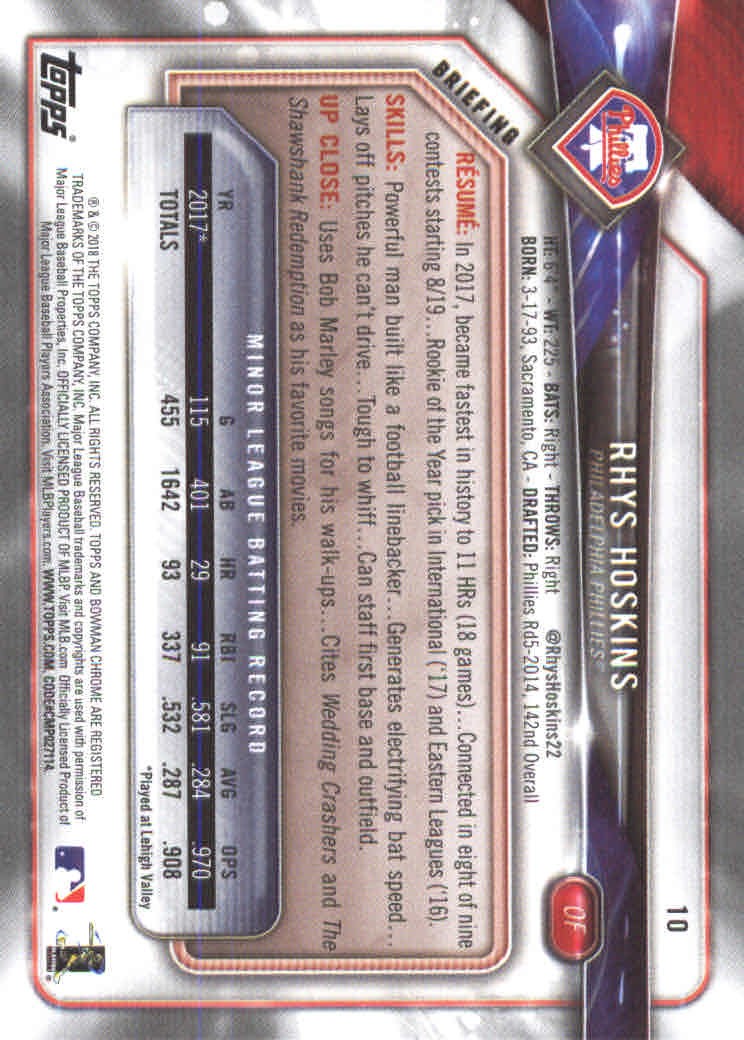 2018 Bowman Baseball Main Set and Parallel Cards - Picture 21 of 202